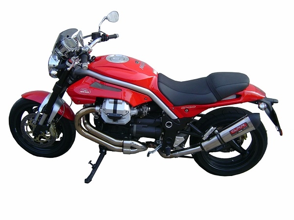 Pot echappement compatible avec Moto Guzzi Griso 1100 2005-2008, Gpe Ann. titanium, Échappement légal, homologué,silencieux avec db killer amovible et tuyau de liaison spécifique 