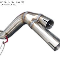 Pot echappement compatible avec Honda Dominator Nx 650 1988-2001, Furore Nero, Pot échappement homologué et légal, silencieux avec mi-collecteur y db killer amovible 