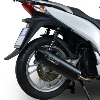 GPR pot echappement compatible avec  Honda Dylan 150 2000-2006, Furore Nero, Homologué et légal, système d'échappement complet, avec db killer amovible 