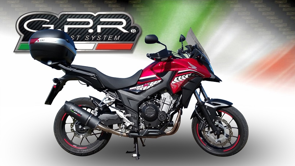 Pot echappement compatible avec Honda Cb 400 X 2019-2025, Furore Evo4 Nero, Échappement légal, homologué,silencieux avec db killer amovible et tuyau de liaison spécifique 
