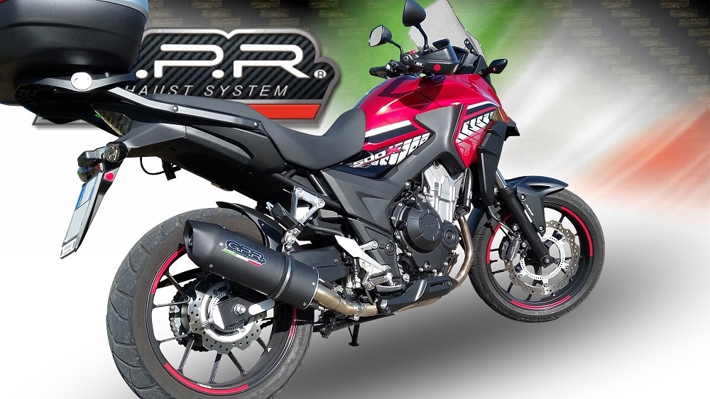 Pot echappement compatible avec Honda Cb 400 X 2019-2025, Furore Evo4 Nero, Échappement légal, homologué,silencieux avec db killer amovible et tuyau de liaison spécifique 