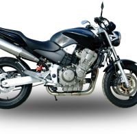 Pot echappement compatible avec Honda Hornet 900 - Cb 900 F 2002-2005, Trioval, Paire de pot d'échappement homologuées, livrées avec db killer amovible et raccords spécifiques 