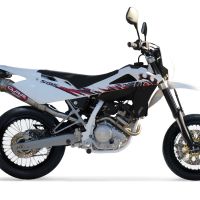 Pot echappement compatible avec Husqvarna Smr 125 4T 2010-2013, Powercone Evo, Homologué et légal, système d'échappement complet, avec db killer amovible 