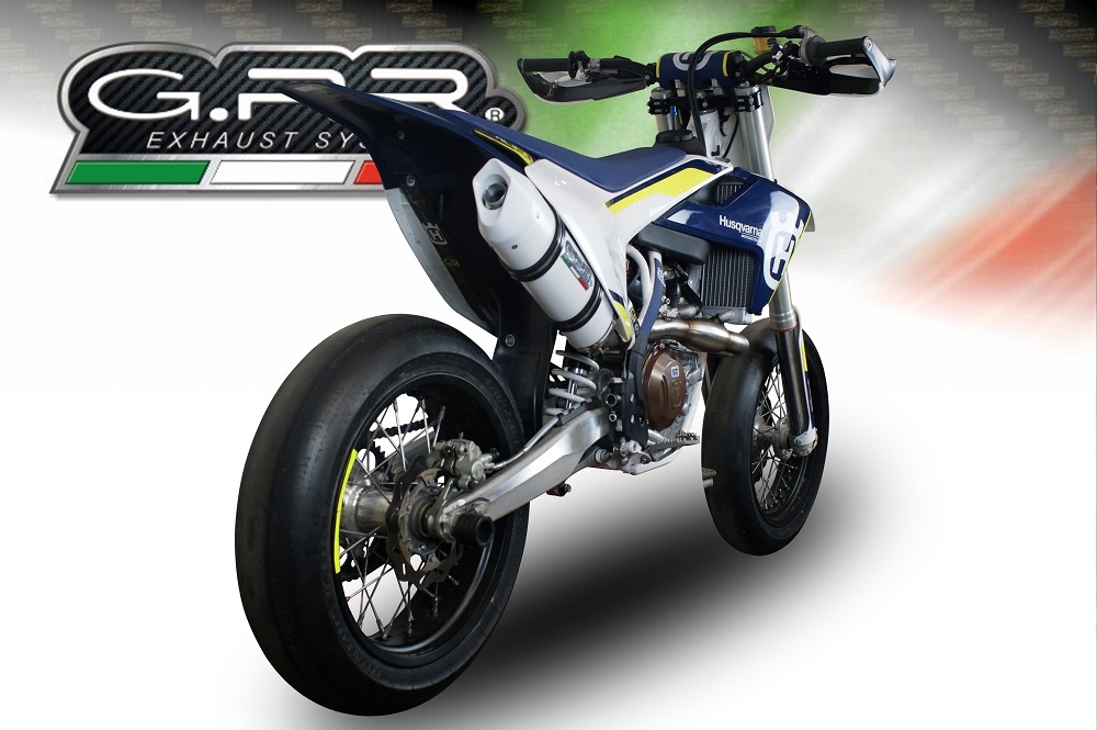 Pot echappement compatible avec Husqvarna FS 450 2016-2017, Albus Ceramic, Pot d'échappement complet racing, compris de collecteur et db killer amovible, sans homologation 