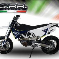Pot echappement compatible avec Husqvarna Enduro 701 2021-2024, Albus Evo4, Pot Échappement slip-on homologué, légal, avec db killer amovible, tuyau de liaison et catalyseur 