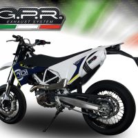 Pot echappement compatible avec Husqvarna Enduro 701 2021-2024, Albus Evo4, Pot Échappement slip-on homologué, légal, avec db killer amovible, tuyau de liaison et catalyseur 