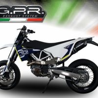 Pot echappement compatible avec Husqvarna Enduro 701 2017-2020, Furore Evo4 Nero, Échappement légal, homologué,silencieux avec catalyseur, db killer amovible et tuyau de liaison spécifique 