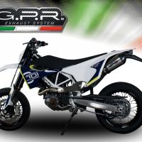 GPR pot echappement compatible avec  Husqvarna Supermoto 701 2021-2024, New Grand Prix Evo Titanium, Échappement légal, homologué,silencieux avec catalyseur, db killer amovible et tuyau de liaison spécifique 