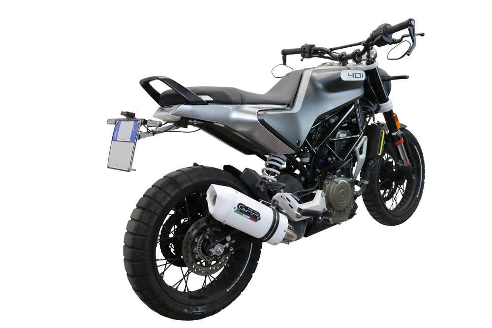 Pot echappement compatible avec Husqvarna Vitpilen 401 2021-2023, Albus Evo4, Échappement légal, homologué,silencieux avec db killer amovible et tuyau de liaison spécifique 