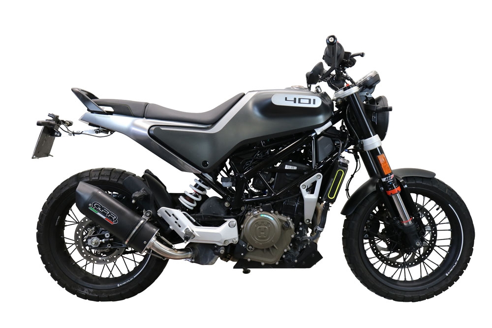 Pot echappement compatible avec Husqvarna Vitpilen 401 2020-2020, Furore Evo4 Nero, Échappement légal, homologué,silencieux avec db killer amovible et tuyau de liaison spécifique 