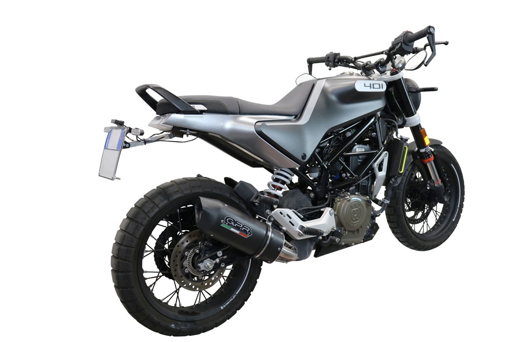 Pot echappement compatible avec Husqvarna Vitpilen 401 2020-2020, Furore Evo4 Nero, Échappement légal, homologué,silencieux avec db killer amovible et tuyau de liaison spécifique 