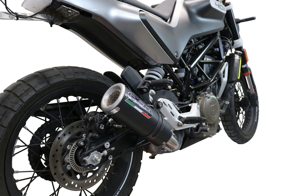Pot echappement compatible avec Husqvarna Svartpilen 401 2021-2023, M3 Black Titanium, Échappement légal, homologué,silencieux avec db killer amovible et tuyau de liaison spécifique 