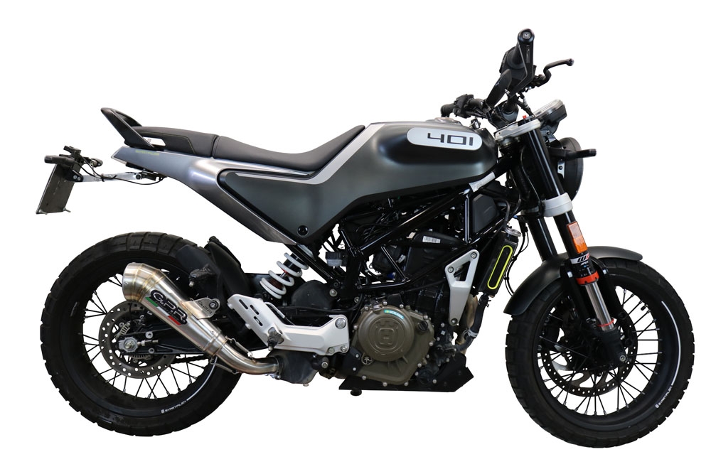 Pot echappement compatible avec Husqvarna Vitpilen 401 2020-2020, Powercone Evo, Échappement légal, homologué,silencieux avec db killer amovible et tuyau de liaison spécifique 
