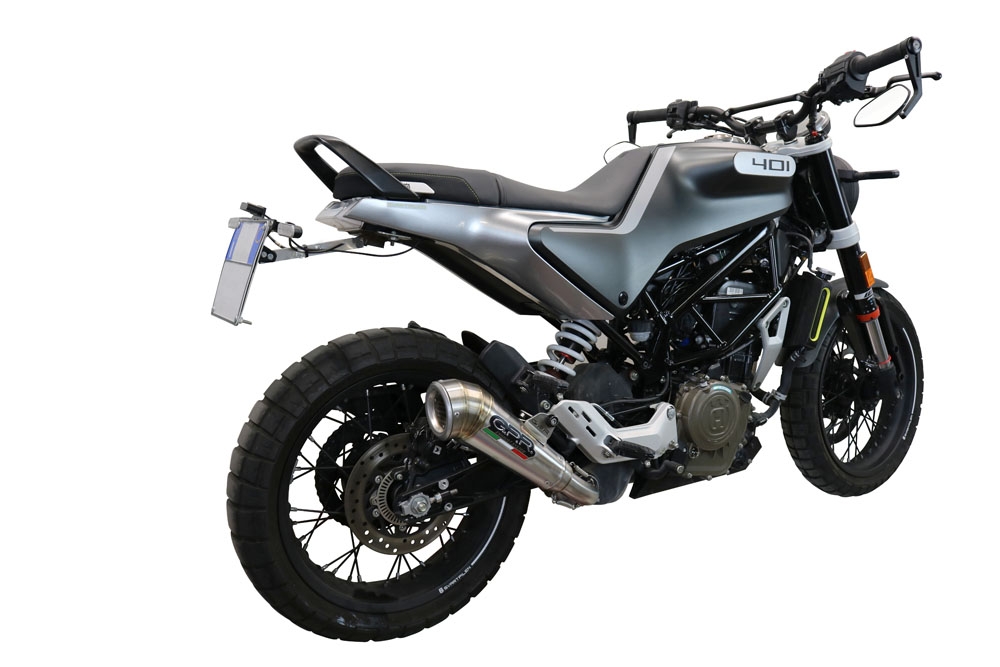 Pot echappement compatible avec Husqvarna Vitpilen 401 2020-2020, Powercone Evo, Échappement légal, homologué,silencieux avec db killer amovible et tuyau de liaison spécifique 
