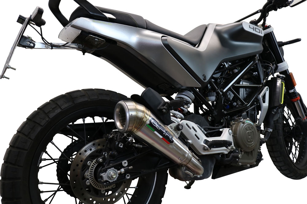 Pot echappement compatible avec Husqvarna Vitpilen 401 2020-2020, Powercone Evo, Échappement légal, homologué,silencieux avec db killer amovible et tuyau de liaison spécifique 