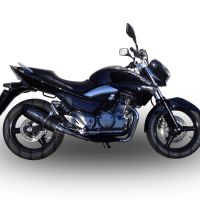Pot echappement compatible avec Suzuki Gw 250 F Inazuma 2012-2017, Furore Nero, Paire de pot d'échappement homologuées, livrées avec db killer amovible et raccords spécifiques 
