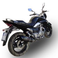 Pot echappement compatible avec Suzuki Gw 250 F Inazuma 2012-2017, Furore Nero, Paire de pot d'échappement homologuées, livrées avec db killer amovible et raccords spécifiques 