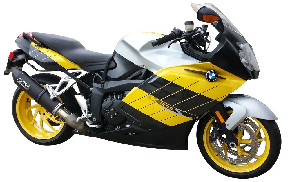 Pot echappement compatible avec Bmw K 1200 S -R 2004-2008, Furore Nero, Échappement légal, homologué,silencieux avec catalyseur, db killer amovible et tuyau de liaison spécifique 