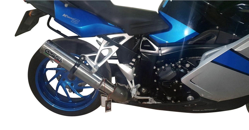 Pot echappement compatible avec Bmw K 1200 S -R 2004-2008, M3 Inox , Échappement légal, homologué,silencieux avec catalyseur, db killer amovible et tuyau de liaison spécifique 