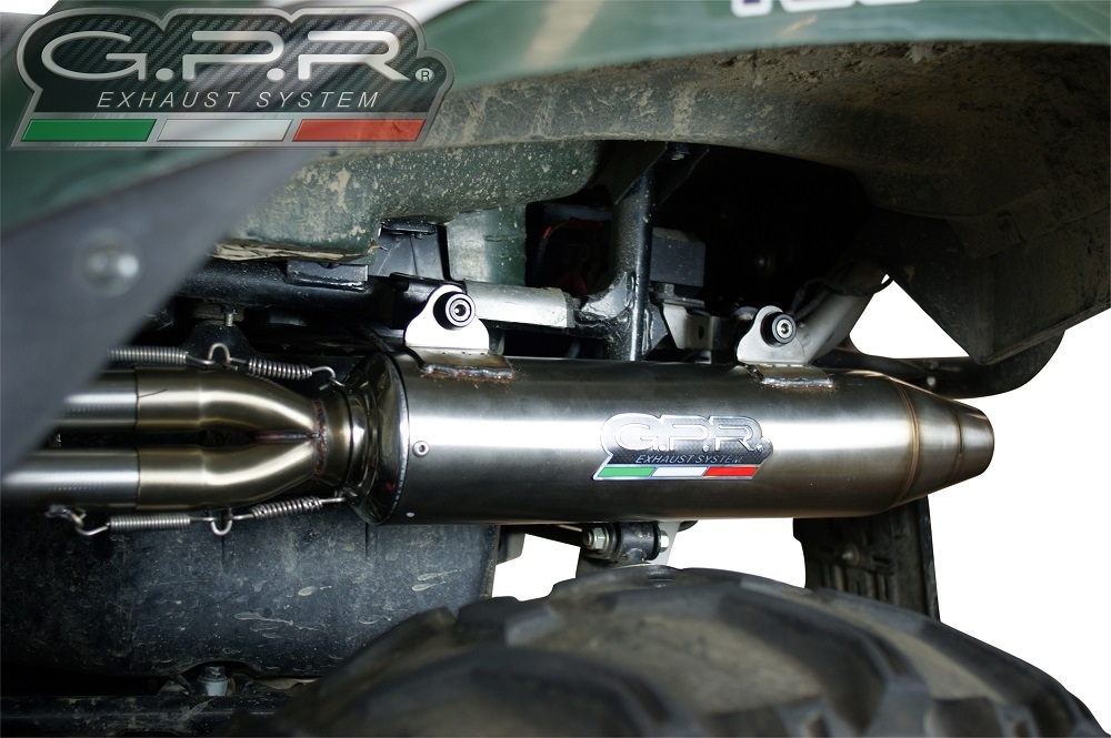 GPR pot echappement compatible avec  Kawasaki KVF 750 2005-2011, Deeptone Atv, Homologué et légal, système d'échappement complet, avec db killer amovible 