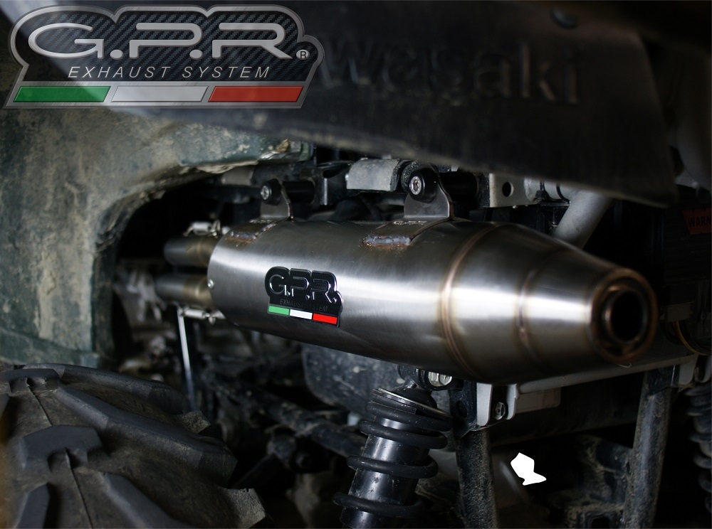 GPR pot echappement compatible avec  Kawasaki KVF 750 2005-2011, Deeptone Atv, Homologué et légal, système d'échappement complet, avec db killer amovible 