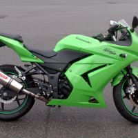 Pot echappement compatible avec Kawasaki Ninja 250 R 2007-2016, Gpe Ann. titanium, Pot échappement racing, avec les tuyaux de liaison, article sans homologation 