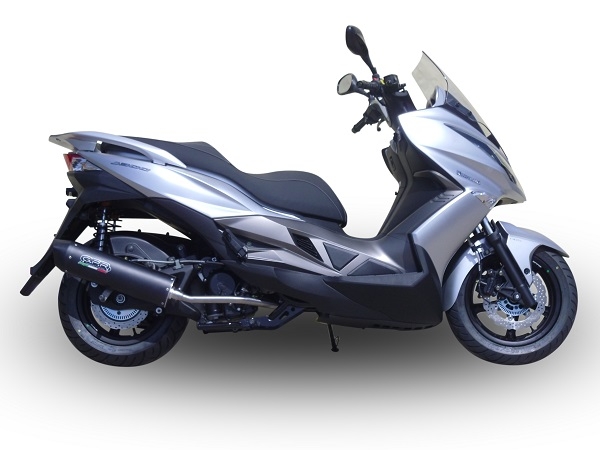 Pot echappement compatible avec Hyosung Comet 650 Gt - R 2004-2016, Furore Poppy, Silencieux d'échappement, homologué, montage avec bride spécifique (bolt-on), avec db killer amovible 