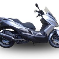 Pot echappement compatible avec Hyosung Comet 650 Gt - R 2004-2016, Furore Poppy, Silencieux d'échappement, homologué, montage avec bride spécifique (bolt-on), avec db killer amovible 