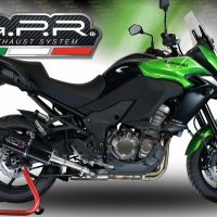 Pot echappement compatible avec Kawasaki Versys 1000 I.E. 2017-2018, Furore Evo4 Nero, Échappement légal, homologué,silencieux avec db killer amovible et tuyau de liaison spécifique 