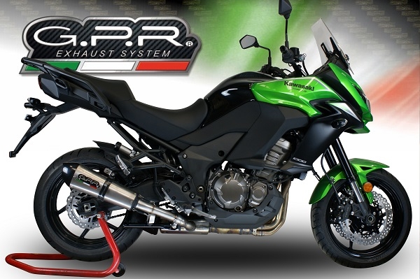 GPR pot echappement compatible avec  Kawasaki Versys 1000 I.E. 2011-2013, New Grand Prix Evo Titanium, Échappement légal, homologué,silencieux avec db killer amovible et tuyau de liaison spécifique 