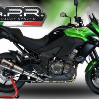 GPR pot echappement compatible avec  Kawasaki Versys 1000 I.E. 2011-2013, New Grand Prix Evo Titanium, Échappement légal, homologué,silencieux avec db killer amovible et tuyau de liaison spécifique 