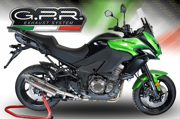 Pot echappement compatible avec Kawasaki Versys 1000 I.E. 2017-2018, Trioval, Échappement légal, homologué,silencieux avec db killer amovible et tuyau de liaison spécifique 