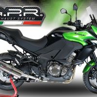 Pot echappement compatible avec Kawasaki Versys 1000 I.E. 2017-2018, Trioval, Échappement légal, homologué,silencieux avec db killer amovible et tuyau de liaison spécifique 