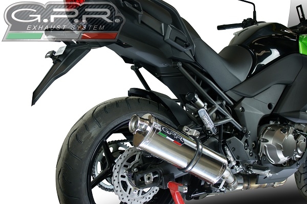 Pot echappement compatible avec Kawasaki Versys 1000 I.E. 2017-2018, Trioval, Échappement légal, homologué,silencieux avec db killer amovible et tuyau de liaison spécifique 