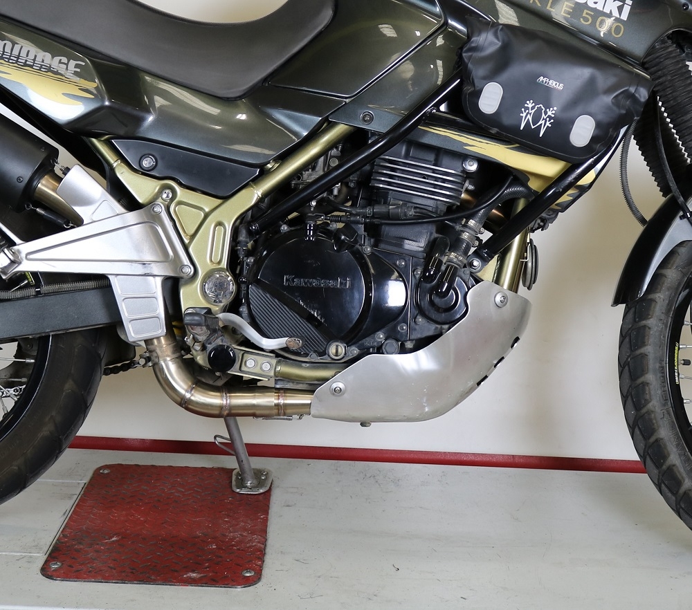 Pot echappement compatible avec Kawasaki Kle 500 1991-2007, Decatalizzatore, Suppresseur de cataliseu, décatalyseurr, article sans homologation 