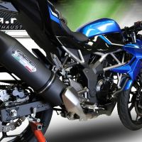 Pot echappement compatible avec Kawasaki Z 125 2021-2024, Furore Evo4 Nero, Échappement légal, homologué,silencieux avec db killer amovible et tuyau de liaison spécifique 