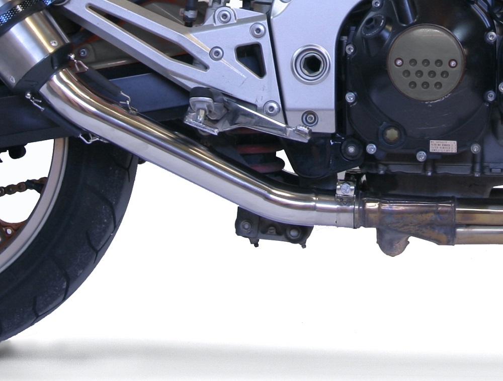 Pot echappement compatible avec Kawasaki Z1000 2003-2006, Trioval, Paire de pot d'échappement homologuées, livrées avec db killer amovible et raccords spécifiques 