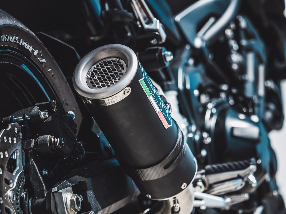 Pot echappement compatible avec Kawasaki Z 900 E 2020-2024, M3 Black Titanium, Échappement légal, homologué,silencieux avec db killer amovible et tuyau de liaison spécifique 