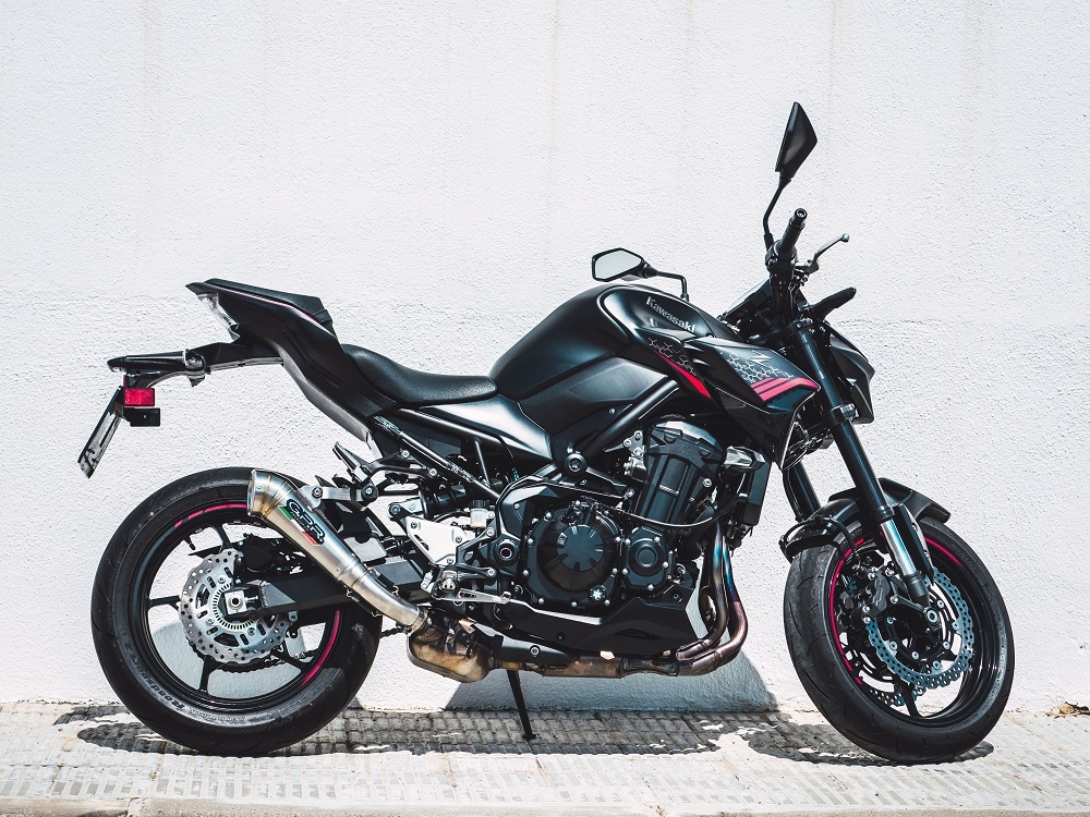 Pot echappement compatible avec Kawasaki Z 900 E 2017-2020, Powercone Evo, Échappement légal, homologué,silencieux avec db killer amovible et tuyau de liaison spécifique 