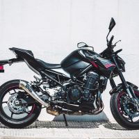 Pot echappement compatible avec Kawasaki Z 900 E 2017-2020, Powercone Evo, Échappement légal, homologué,silencieux avec db killer amovible et tuyau de liaison spécifique 