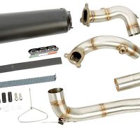 Pot echappement compatible avec Ktm Rc 8 R 2008-2014, Gpe Ann. Black titanium, Homologué et légal, système d'échappement complet avec catalyseur et db killer amovible 