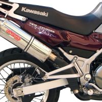 Pot echappement compatible avec Kawasaki Kle 500 1991-2007, Trioval, Échappement légal, homologué,silencieux avec db killer amovible et tuyau de liaison spécifique 
