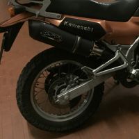 Pot echappement compatible avec Kawasaki Kle 500 1991-2007, Furore Nero, Échappement légal, homologué,silencieux avec db killer amovible et tuyau de liaison spécifique 