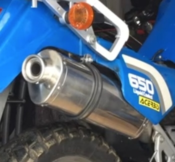 Pot echappement compatible avec Kawasaki Klr 650 2006-2025, Trioval, Échappement légal, homologué,silencieux avec db killer amovible et tuyau de liaison spécifique 
