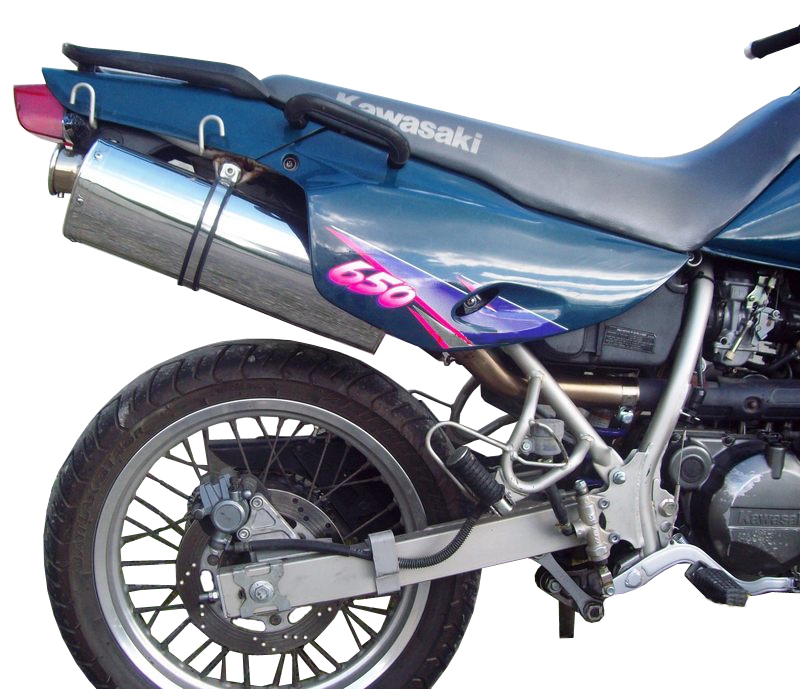 Pot echappement compatible avec Kawasaki Klr 650 2006-2025, Trioval, Échappement légal, homologué,silencieux avec db killer amovible et tuyau de liaison spécifique 