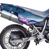 Pot echappement compatible avec Kawasaki Klr 650 2006-2025, Trioval, Échappement légal, homologué,silencieux avec db killer amovible et tuyau de liaison spécifique 