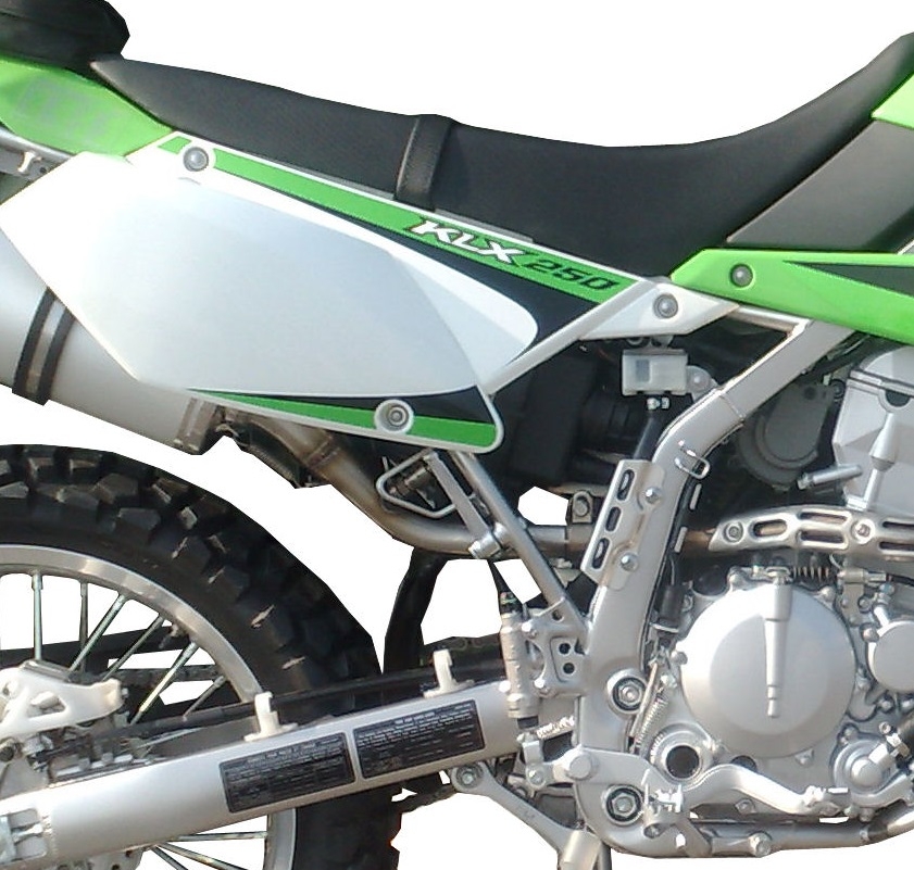 Pot echappement compatible avec Kawasaki KLX 250 S 2018-2020, Furore Nero, Homologué et légal, système d'échappement complet, avec db killer amovible 