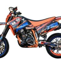 Pot echappement compatible avec Ktm EGS Adventure - LC4 1999-2003, Furore Nero, Échappement légal, homologué,silencieux avec db killer amovible et tuyau de liaison spécifique 