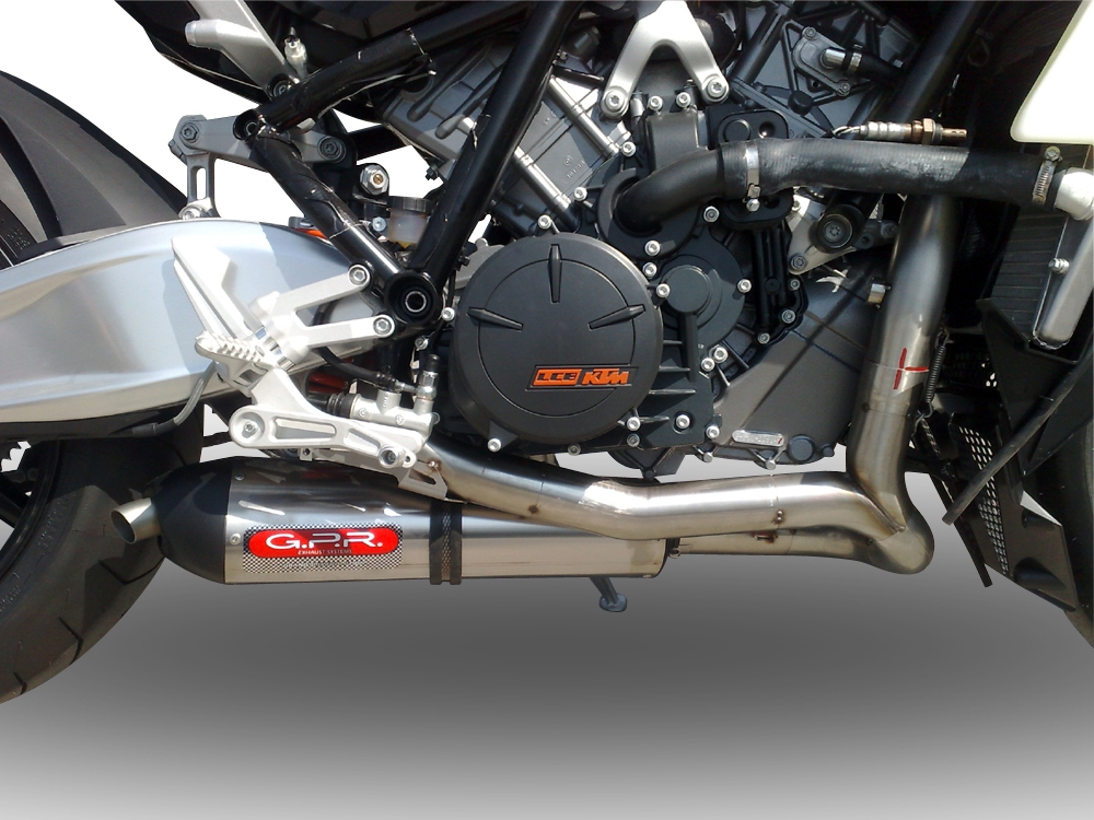 GPR pot echappement compatible avec  Ktm Rc 8 R 2008-2014, New Grand Prix Evo Titanium, Homologué et légal, système d'échappement complet avec catalyseur et db killer amovible 