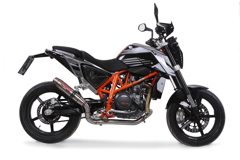 Pot echappement compatible avec Ktm Duke 690 2017-2020, Deeptone Inox, Échappement légal, homologué,silencieux avec db killer amovible et tuyau de liaison spécifique 